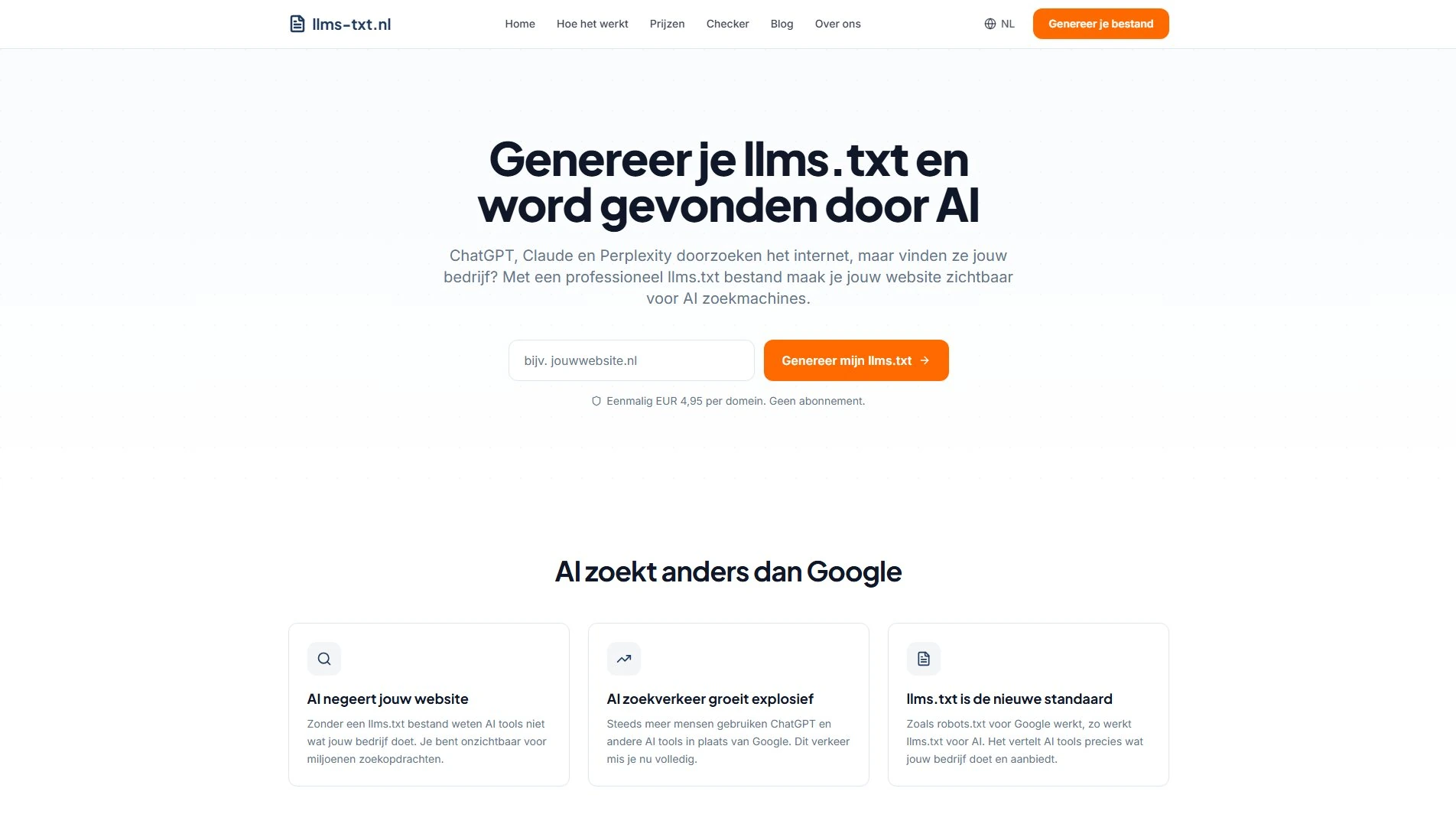 llms-txt.nl homepage