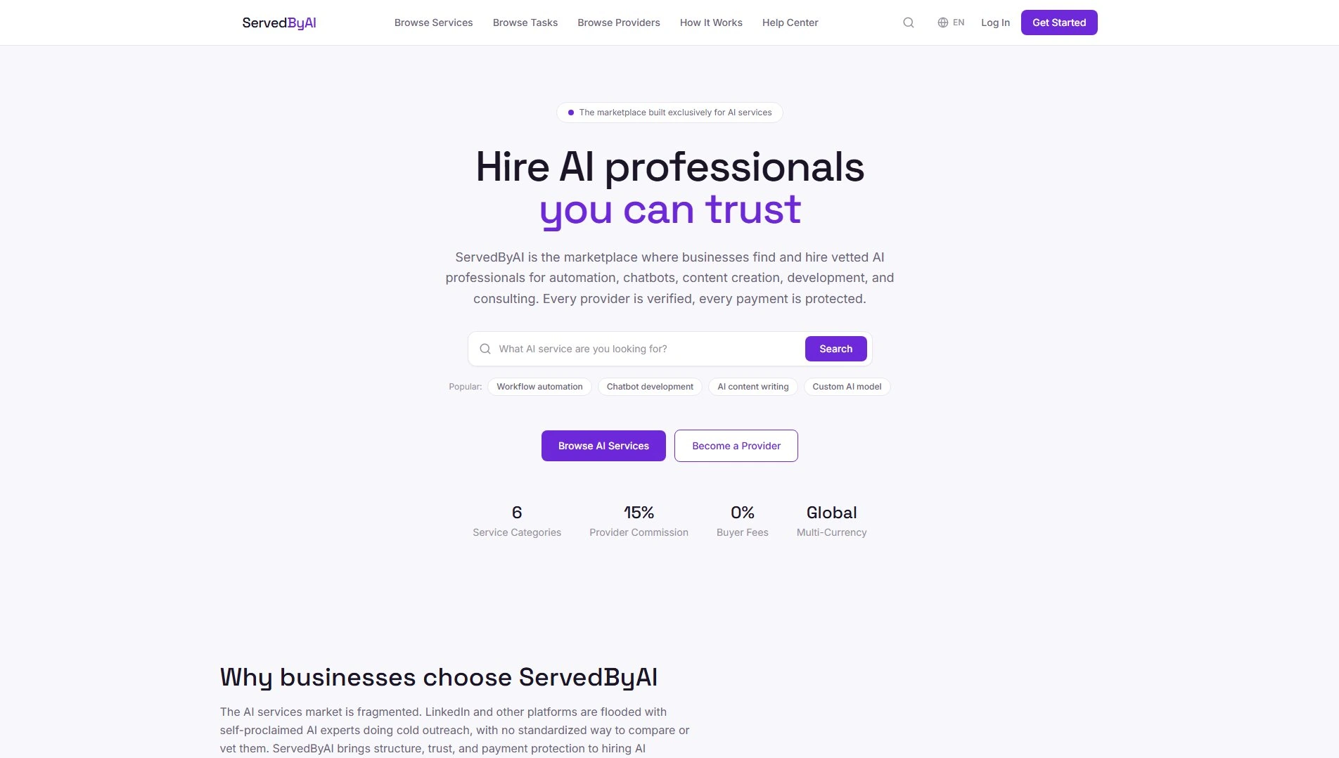 ServedByAI homepage