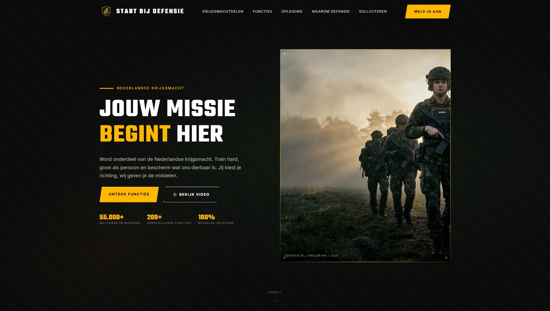 Start bij Defensie homepage