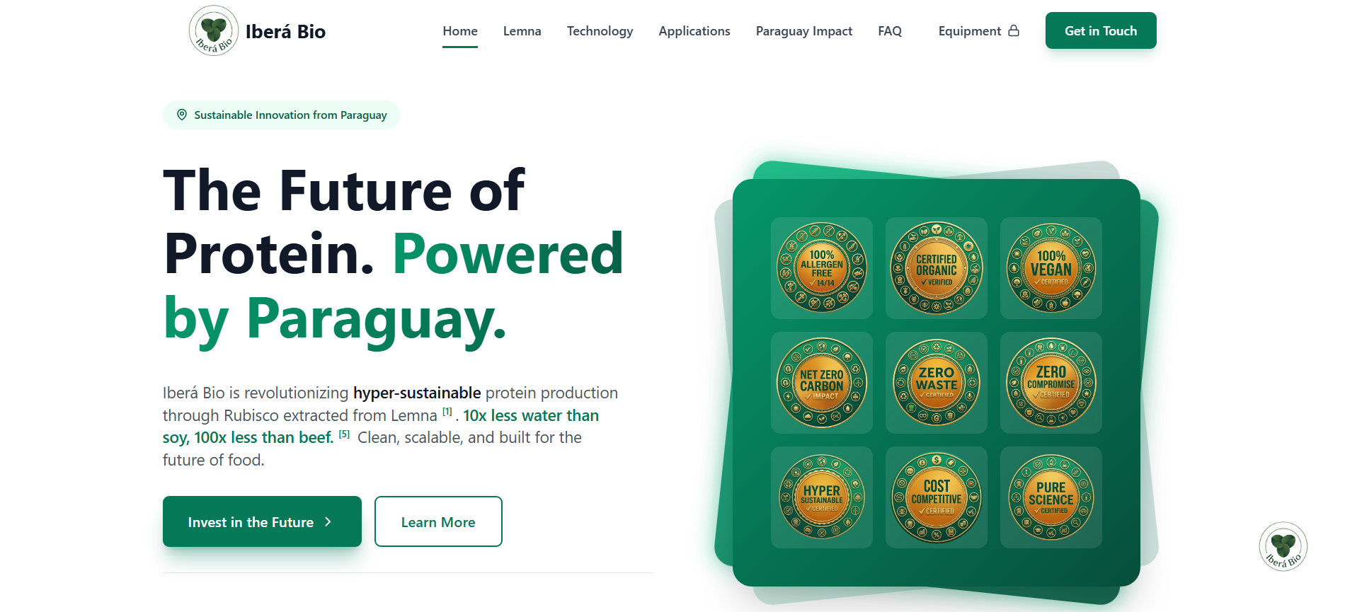 Iberá Bio website homepage