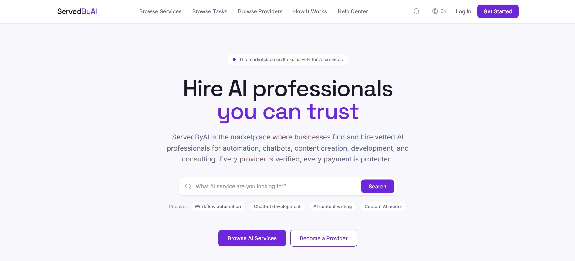 ServedByAI AI marketplace